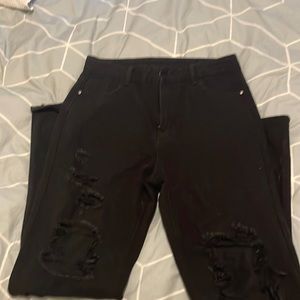 Black ripped jeans